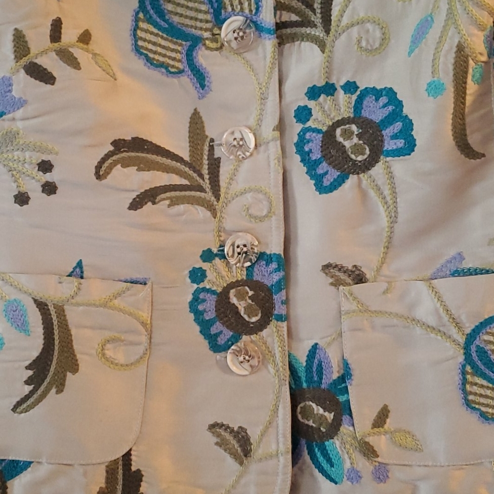 100% silk blazer debra deroo blazer. - Picture 3 of 3